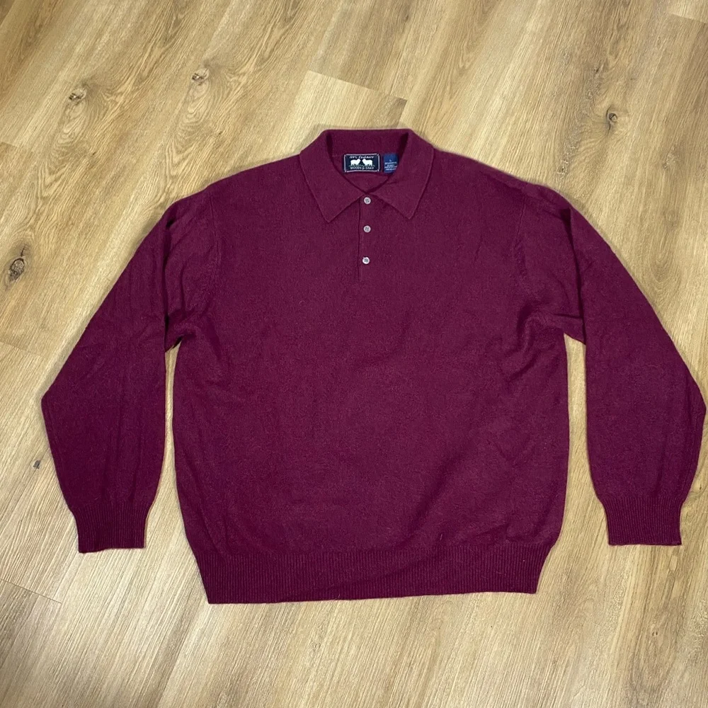 Woods & Gray 100% Cashmere Burgundy Polo Sweater Men’s size XL